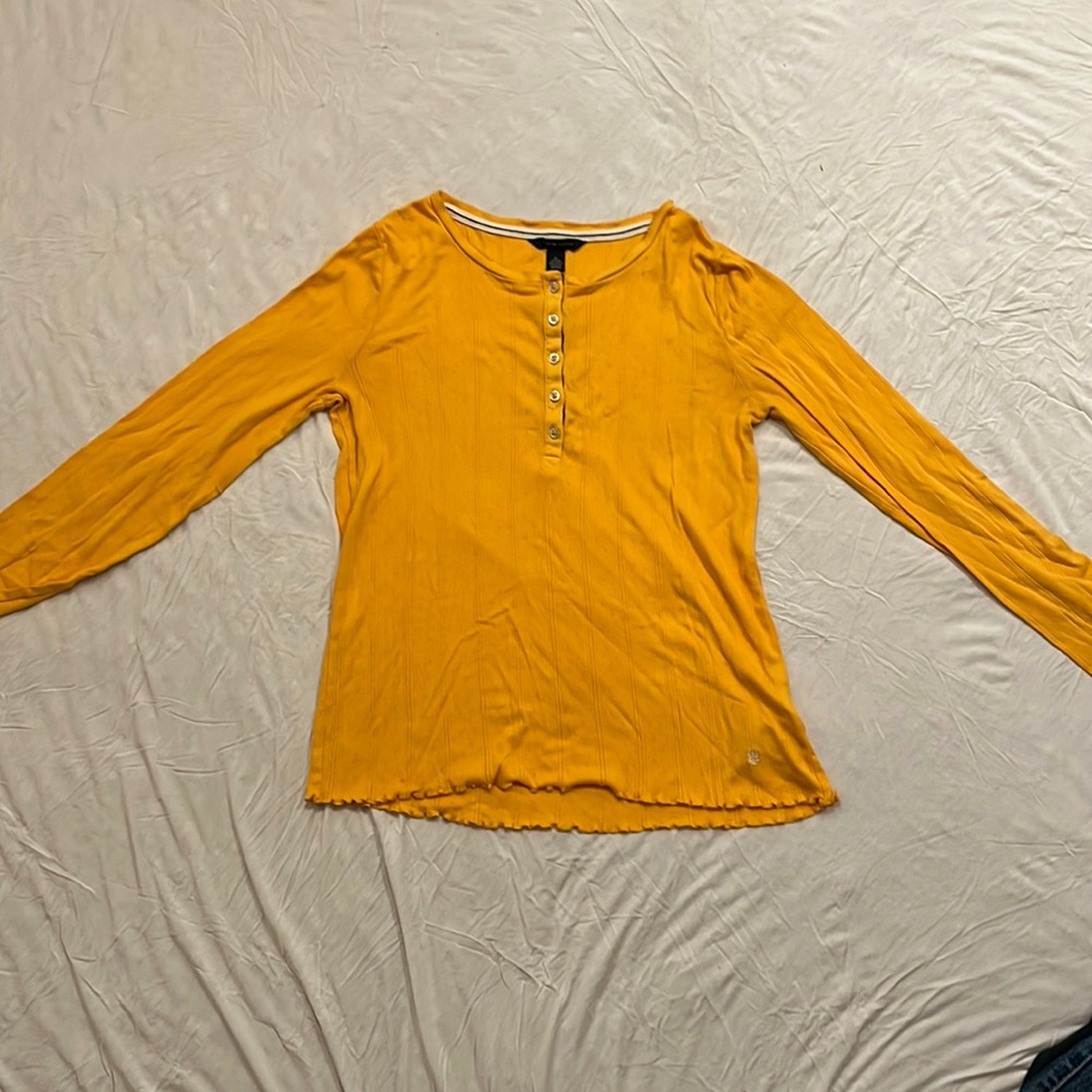 Vintage Tommy Hilfiger Yellow Long Sleeve Shirt